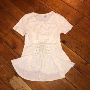 White cloth corset shirt
